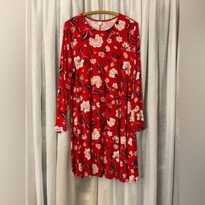 OLD NAVY red floral print dress